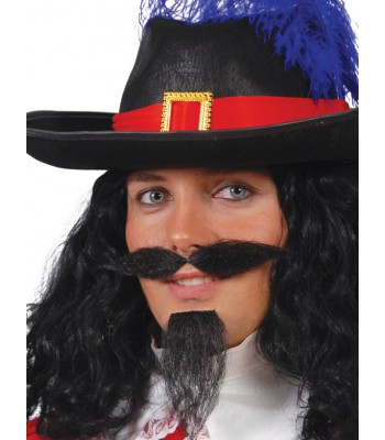 Bigote y perilla para disfraz de mosquetero o similar.