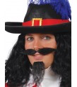 Bigote y perilla para disfraz de mosquetero o similar.